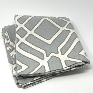 Pottery Barn Foundations SHELBY King Shams Linen Cotton Set Of 2 Gray Geometric